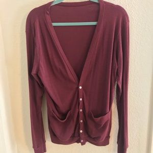 American Apparel Maroon Cotton polyester cardigan